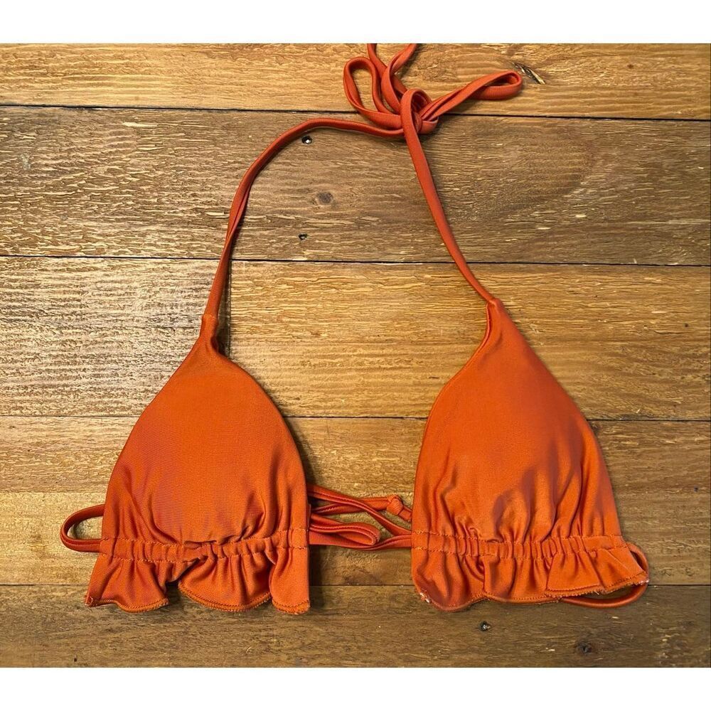 Sunny Bunny Swim Small bikini top burned orange sexy swimwear ruffles